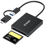 CFast Card Reader, BYEASY CFast 2.0 Reader via USB 3.0 or USB C Port, Portable Professional CFast Memory Card Reader with Thunderbolt 3 Port Using for Sandisk, Lexar, Transced, Atomos, Snoy Card More