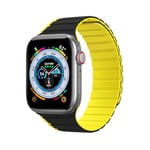 HJPOQZ DUX DUCIS [LD] Series Watch Strap, Designed for Apple Watch 38mm/40mm/41mm, Magnetic Replacement Band - Black & Yellow, Black & Yellow, black and yellow