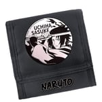 ZHOUBIN Portefeuille Anime Naruto Short Toile Noire Manga Grande capacite Porte-Monnaie Porte-Cartes pour Carte d'Identité/Cartes de crédit,Poche à Monnaie for Homme Femme