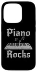 Coque pour iPhone 14 Pro Piano Rocks, pianiste musicien rock Goth