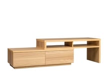 Iris Ohyama, Meuble TV, Meuble tele, Banc TV, Support télévision pour ecran jusqu'à 43 pouces, 4 Etagères, Extensible, Contemporain, Chambre, Salon - TV Cabinet - SAB-100 - Marron Clair