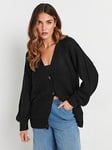 Long Tall Sally Tall Chunky Button Cardigan, Black, Size 8-10, Women