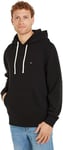 Tommy Hilfiger Sweat à Capuche Homme Essential Fleece Regular Fit, Noir (Black), M