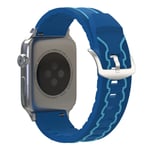 Apple Watch Series 4 40mm EKG-kuvioinen silikoninen kellonauha - Sininen Tummansininen