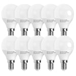 Aigostar - Ampoule LED E14 G45, 7W Consommés équivalent 49W, Lumière Chaude 3000K, 620 Lumens, Angle de 180º, IRC ≥ 80, Pack de 10 unités avec boîte