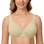 DELIMIRA Femme Soutien Gorge Minimiseur Forte Poitrine Invisible Grande Taille avec Armature Vert Clair chiné 105C