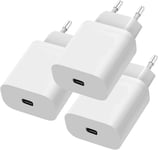 3-Pack Chargeur 20 W Pour Iphone 15 14 13 12 11 Pro Max,Se,13 Mini,X,8 Plus,12 Mini, Ipad 9/8/7/6/5,Ipad Air, Ipad Mini 6, Ipad Pro[CHA242500]