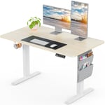 ErGear Bureau Assis Debout 120x60cm supportant jusqu'à 80KG,Bureau Réglable en Hauteur avec Sac de Rangement,Bureau Assis Debout Électrique avec Fonction Mémoire pour Postes de Travail Informatiques