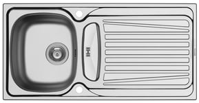 Evier de Cuisine 100x50cm Évier Encastré Sparta Inox Égouttoir Trou Robinet