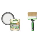 Cuprinol 5159077 Garden Shades - White Daisy (2.5L) & Fit for The Job 4 inch Large Capacity Shed and Fence Block Brush for Rapid Painting of Sheds & Fence