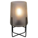 Battery Operated Glass Lamp With Stand Frosted White