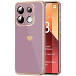 Fodral till Xiaomi Redmi Note 13 Pro 4G (ej för 5G) - Skyddande TPU hjärta Stötsäker Anti-Scratch Soft Purple