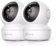 EZVIZ 2 Pack Indoor Security Cameras Wireless with App, 1080P, Pet Camera, Baby