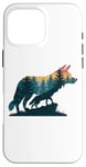 Coque pour iPhone 16 Pro Max Loup Randonnée Chasse Plein Air Camping Forêt Homme Femme Loup