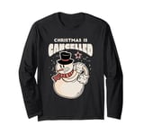 Christmas Falls Out - Funny Chritmas Snowman Design Long Sleeve T-Shirt