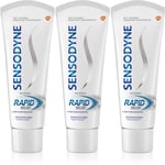 Sensodyne Rapid Whitening Blegende tandpasta Til sensitive tænder 3x75 ml