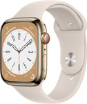 Apple Watch Series 8 Aluminum 45 mm WiFi - Starlight - Excellent - Refurbished - Gold - One Size