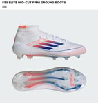 ADIDAS WOMENS F50 ELITE MID FG WHITE LUCID BLUE SOLAR RED UK 8.5