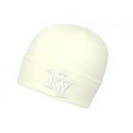 Bonnet New York Blanc en Laine Tendance et Chaude Nevy-Taille unique