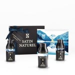 Cadeau Fete des Peres - Coffret Cadeau Homme - Nettoyant Visage Homme + Creme Hydratante Visage Homme + Crème Contour des Yeux Anti Cerne Homme 3x30ml, Cadeau Papa Cadeau Homme par Satin Naturel