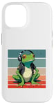 Coque pour iPhone 14 Frog Headphones Music Chill Cool Veste décontractée