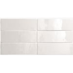 Equipe - Carrelage effet Zellige - Blanc Brillant - 6,5x20 cm