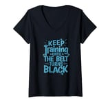 Womens Karate, Keep Training until the Belt turns Black V-Neck T-Shirt