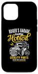 Coque pour iPhone 15 Pro Roger's Hotrod Garage, voiture classique, Roger Design