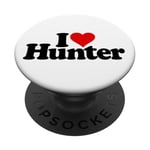 I LOVE HEART HUNTER NAME ON A TEE PopSockets Adhesive PopGrip