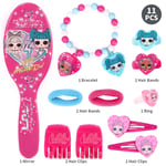 LOL Surprise 11pcs Girls Kids Hair Accessories Clips Comb Bands & Beauty Set