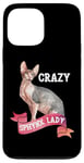 Coque pour iPhone 13 Pro Max Crazy Sphynx Lady Sphinx Cat Lovers Race Chat