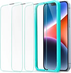 Verre Trempe Pour Iphone 14/Iphone 13/Iphone 13 Pro,Cadre D'installation Facile,Ultra Resistant,Protege Haut-Parleur,Film Protection Ecran,Anti-Rayures,Protection Militaire,Lot De 3