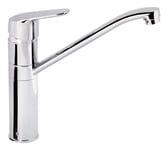 aquaSu® Ilana 795869 Robinet mitigeur monocommande avec bec verseur économiseur d'eau Fixation facile par le haut Robinet d'évier Bec pivotant Noyau en laiton Chromé