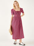 HUSH Issy Prairie Floral Maxi Dress, Retro Floral/Pink