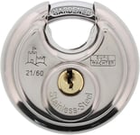 Cadenas rond,Cadenas à clé,Épaisseur de l¿anse 8 mm,Corps en acier inoxydable,Serrure en laiton,Protection anti-pincement,Circle 21 60(Q842)