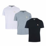 Mens Money Aurous 3 Pack T-shirt In Black/grey Marl/white- One T-shirt White,