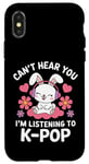 iPhone X/XS Can't Hear You K-Pop Fan Headphones Bunny Rabbit music Fun Case