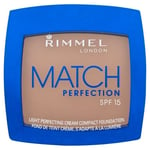 RIMMEL MATCH PERFECTION LIGHT CREAM COMPACT FOUNDATION 010 LIGHT PORCELAIN NEW