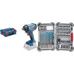 Bosch Professional Visseuse à Chocs Sans Fil GDR 18 V-160 (Ø des Vis : M6 - M14, L-BOXX) + 35 pces. Kit de forets MultiConstruction et d’embouts de vissage Impact Control (Pick and Click, accessoires)