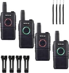 Rt618 Mini Talkie Walkie Rechargeable,Professionnels Pmr446 Sans Licence Longue Portee Talky Walky,Double Ptt Radio Communication Pour Camping Familial,Affaires(Noir,4 Pack)