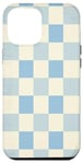 Coque pour iPhone 15 Pro Max Carreaux vichy bleu clair motif rustique à carreaux