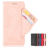 MingMing Wallet Case for Realme 7 Pro Case, Retro Style Wallet Magnetic Cover with Credit Card Slots and Flip Stand, Leather Phone Case Compatible with Realme 7 Pro, Pink