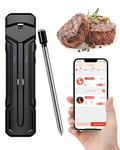 Vicalo 150m Range Smart Wireless Meat Thermometer for Grill BBQ, Dual Sensors Cooking Thermometer with Bluetooth WiFi Digital Connectivity, Food Thermometer with Countdown Alert System,IP67 Waterproof