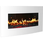 Cheminee electrique murale blanche 2000W effete flammes LED