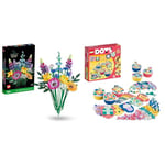 LEGO 10313 Icons Wildflower Bouquet Set, Artificial Flowers with Poppies and Lavender & 41806 DOTS Ultimate Party Kit, Kids Birthday Games and DIY Party Bag Fillers