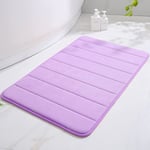 Tapis de Bain Antiderapant Absorbant en Mousse à Mémoire Tapis Cuisine devant Evier - 50x80cm Mauve