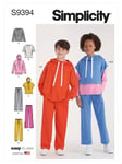 Simplicity Child's Oversized Hoodie, Tee and Pull-On Pants Sewing Pattern, S9394, A