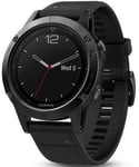 Garmin Watch Fenix 5 Black Sapphire With Black Band