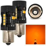 2 st P21W LED-lampor BA15S 12V utan fel. orange