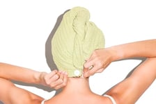 Muitomas Lingette Turban Cheveux Turban Sèche-Cheveux Microfibre Serviette à Cheveux Femme Vert Sauge